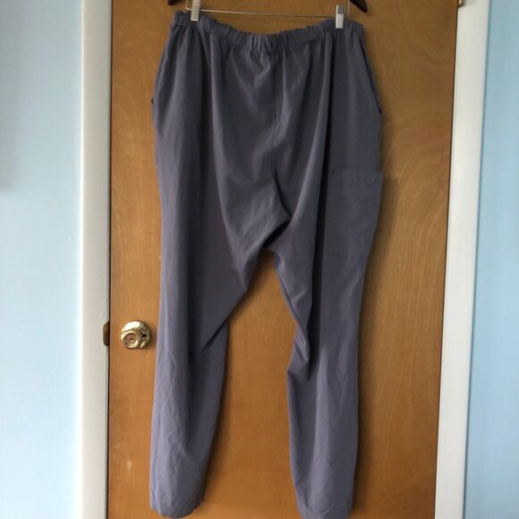 Jockey Relaxed Fit Drawstring Scrub Pants in Pewter w/Lime Green Detail 2X - Picture 6 of 7